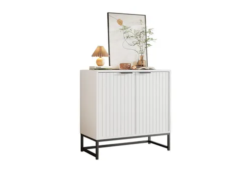 MODFU Sideboard Standschrank (mit 2 Türen Lagerung Schrank mit Metallgriffen und Rahmenbeinen, 1 St)