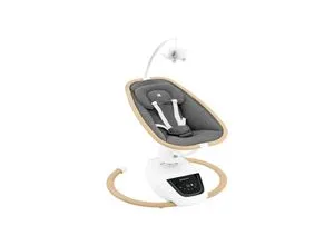 Kikkaboo Babywippe BeMoove elektrisch mit Moskitonetz - Babywippe für Neugeborene bis 9 kg, mit geräuschloser Schaukelfunktion, 13 Melodien und praktischer Fernbedienung für entspanntes Schaukeln.