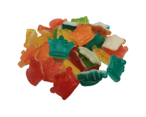 Fruchtgummi Bären & Co. Süßigkeit, Fruchtgummi Krone mit Fruchtgeschmack und Schaumzuckerboden 175g