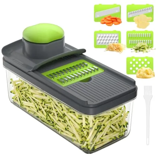 Vihoom 5-in-1 Mandoline Gemüsehobel – Vielseitiger Gemüseschneider für die Küche
