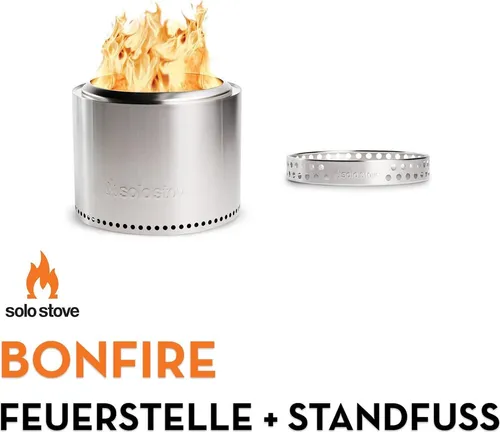 Solo Stove Feuerschale „Bonfire“ – Tragbare Edelstahl Feuerstelle - Grills: Innovative, rauchfreie Feuerstelle mit patentiertem System für heiße, saubere Verbrennung – ideal für Terrasse und Garten.