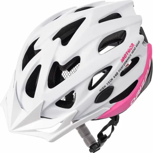 Meteor Drizzle Fahrradhelm XL 61-63 cm - Weiß/Rosa - Fahrradhelme mit leichtem Design und hervorragender Belüftung für maximalen Komfort. Perfekt für Radsport und schützt effektiv bei Stürzen.