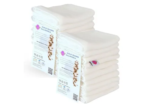Babymajawelt Stoffwindeln Mullwindeln 80x80 Spucktücher weich und weiß, Baby Mulltücher (Set, 20-St., Mulltücher Dicke 115g/m²- Crinkel Optik nach dem Waschen), Made in EU, Hautfreundlich, Saugfähig, Weich, Reine Baumwolle