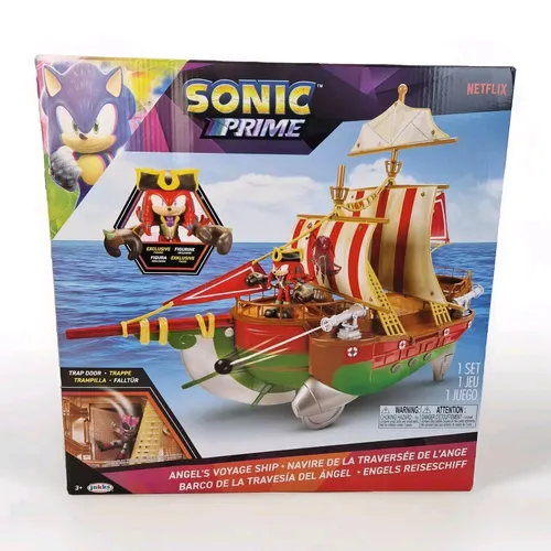 hifuture Sonic Prime - Piratenschiff Spielset 45cm, mit abfeuerbaren Kanonen und geheimen Falltür, ideal für kreative Abenteuer ab 3 Jahren