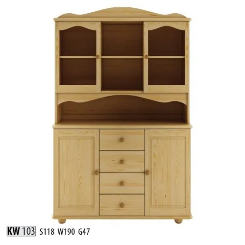 Vollholz Buffet Anrichte Esszimmerschrank – Vintage Stil - Eleganter Buffetschrank aus massivem Holz mit 4 Türen und 4 Schubladen. Ideal für jeden Raum, bietet viel Stauraum und verleiht Ihrem Zuhause einen nostalgischen Charme.
