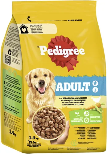 Pedigree Hundetrockenfutter Adult Medium 1,4 kg Geflügel & Gemüse