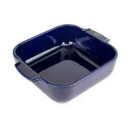 Peugeot APPOLIA Keramik Auflaufform quadratisch, 21 x 21 cm - Blau - Auflaufformen aus robuster Keramik, hält Speisen bis zu 30 Minuten warm, vielseitig für Mikrowelle und Tiefkühler, ideal für kleine Gerichte.