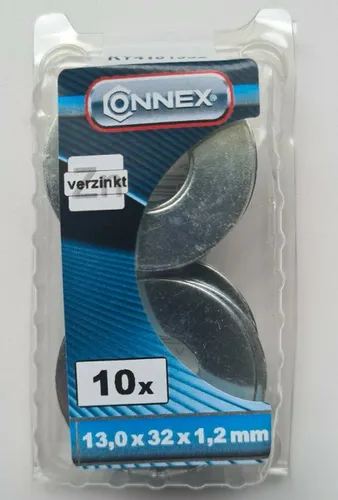 Connex 10x Unterlegscheiben Belagscheiben verzinkt 13,0 x 32 x 1,2mm Blister