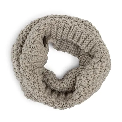 Ehrenkind Schlauchschal Kinder aus 100 % Merinowolle | Grobstrick, Mulesingfrei, Atmungsaktiv & Warm | Nahtloser Loopschal, Halstuch Jungen & Mädchen | Beige