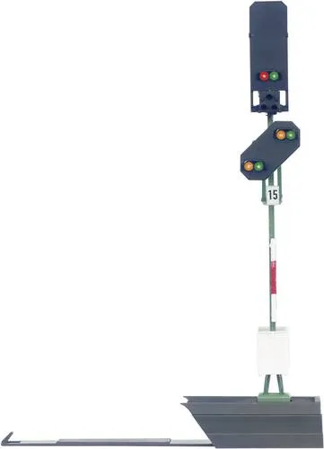 Märklin 76495 H0 Lichtsignal mit Vorsignal - Blocksignal Fertigmodell DB, digitale Steuerung mit mfx, Motorola und DCC, ideal für Modelleisenbahnen