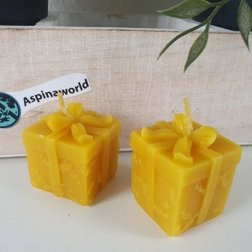Bienenwachskerze Kerzen Geschenk im 2 er Set 3,5 cm - Bienenwachs Geschenk