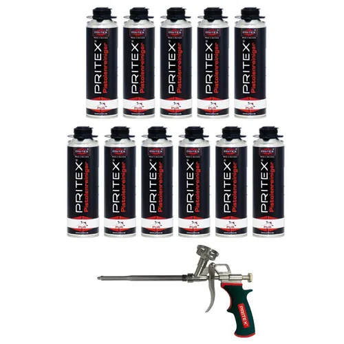 Bauschaumpistole inkl. 11 x Pistolenreiniger 500 ml