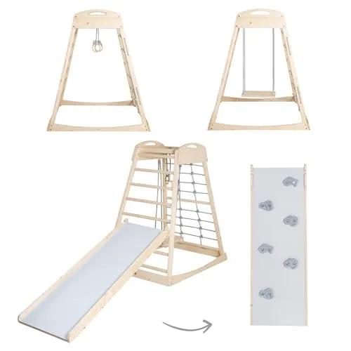 roba Indoor Klettergerüst - B-Ware in sehr gutem Zustand - Wiegen: Robustes Indoor Klettergerüst aus Naturholz, fördert die Motorik und Kreativität Ihres Kindes.