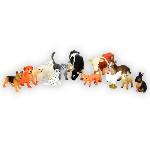 Produktbild Bullyland Bauernhof 13 Tiere Hund Katze Kuh Huhn Ferkel Kinderfiguren