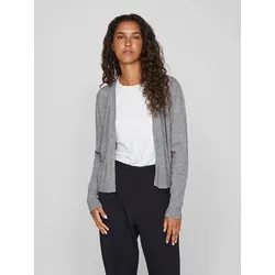 Vila Cardigan in Grau - S - Strickjacken für stilvolle Looks, ohne Verschluss und mit meliertem Muster für einen modernen Touch.