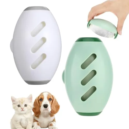 Stück Wiederverwendbare Fusselrolle, Waschbare Fusselrolle für Tierhaare & Kleidung, Superklebende Plüschhaar-Rolle, Tragbarer Fusselentferner, Staubentferner für Textilien (Grün + Weiß) 2