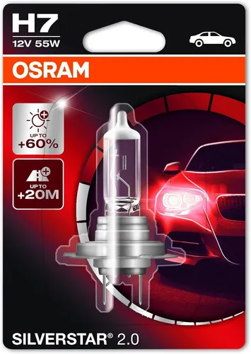 OSRAM H7 Glühlampe Fernscheinwerfer 55W Fernlicht Halogen Birne 64210SV2-01B