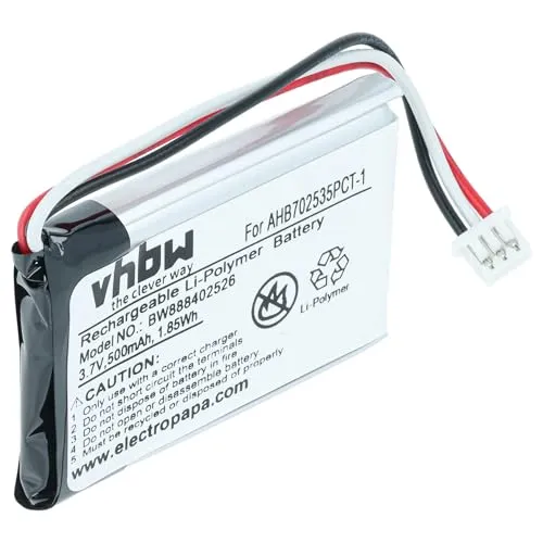 vhbw Akku Ersatz für Sennheiser AHB702535PCT-01 für Wireless Headset Kopfhörer (500 mAh, 3,7 V, Li-Polymer)