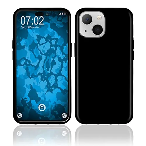 PhoneNatic Case kompatibel mit iPhone 14 in Schwarz Silikon Hülle Cover