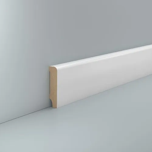 MDF Sockelleiste weiß 13x58 MDF foliert RAL 9016 Weiße Fußleiste Scheuerleiste