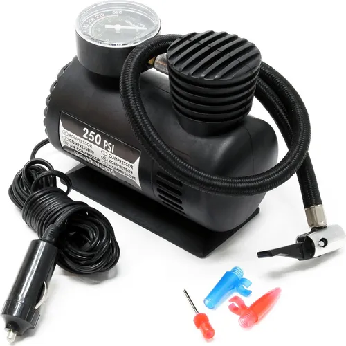 Wiltec Mini Kompressor 12V / 17 bar (250 PSI), tragbarer Luftkompressor, elektrische Luftpumpe