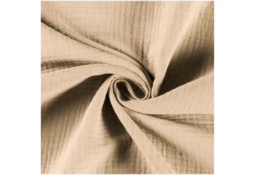 maDDma Stoff 50x130cm Musselin Stoff uni Meterware Mulltuch, hellbeige
