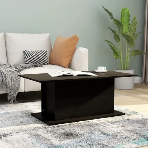 The Living Store Couchtisch Schwarz 102x55,5x40 cm Holzwerkstoff