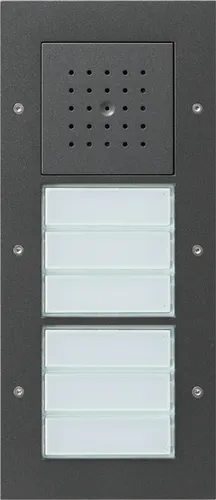 Gira 126867 Türstation AP 6fach - Türkommunikations-System in Anthrazit, vormontierte Einheit für einfache Installation, ideal für moderne Sicherheitslösungen im Zuhause.