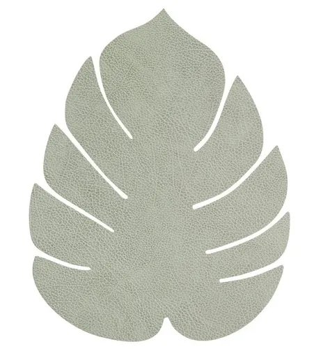 Lind DNA Tischset Monstera Recyceltes Leder Hippo Olive Grün - Elegantes Tischset aus recyceltem Leder, 80% aus Lederresten. Mit einer robusten Unterlage für optimalen Schutz vor Kratzern und Flecken. Pflegeleicht und stilvoll in Monstera-Design, Maße: 42cm x 35cm.