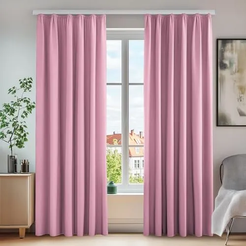 Deconovo Verdunkelungsvorhang mit Kräuselband in pink von Deconovo