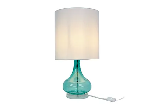 Elegante Tischlampe mit Glasfuß E27 – Relaxdays in blau von Relaxdays