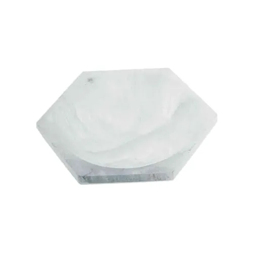 NKlaus Selenit Schale 10 cm – Handgeschliffene Steinschale aus Selenit für Heilsteine, Schmuck, Ablage, Meditation, Esoterik, Reinigung, Wohnaccessoire 16594