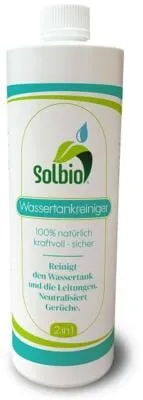 Solbio Wassertank Reiniger 1l - 100% Bio für Wohnmobile - Spezialputzmittel für Frischwassertanks, kraftvoll und biologisch abbaubar. Neutralisiert Gerüche und sorgt für eine effektive Reinigung.