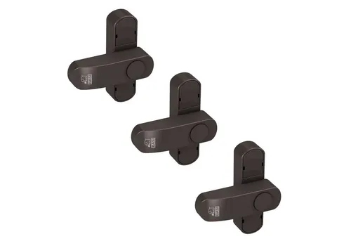 BASI Fensterbeschlag Fenstersicherung - Spar-Set mit 3 Stück - Fenstersicherungen für 1-flügelige Fenster, bieten zuverlässigen Einbruchschutz durch einfache Druckknopfsicherung, ideal zum Nachrüsten.
