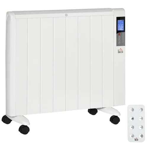 HOMCOM 4 Modi Heizlüfter Elektroheizung mit LCD-Display 2000W Heizkörper 2 Heizstufen mit Luftheizung mit Fernbedienung Überhitzung & Umkippen S... - Weiß