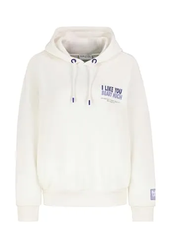 Sublevel Damen Hoodie mit schrägen Eingrifftaschen Kapuze white XS
