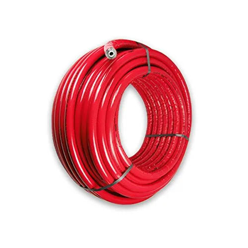 DVGW-zertifiziertes Alu-Verbundrohr 26x3mm - 25m mit 10mm Isolierung - Leitungen, ideal für Heizung und Trinkwasser, DVGW-zertifiziert mit hoher Temperaturbeständigkeit bis 95°C und maximalem Druck von 10 Bar.