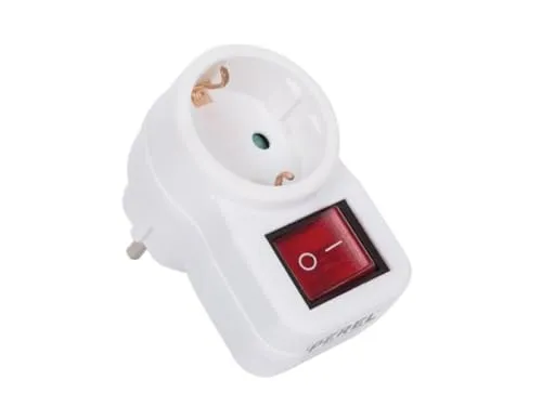 Zwischensteckdose mit Ein/Aus-Schalter - Schutzkontakt Schuko - Praktische Zwischensteckdose für den Innenbereich mit Ein/Aus-Schalter. Ideal zum Stromsparen und zur Reduzierung von Standby-Verbrauch. Mit Kindersicherung für zusätzliche Sicherheit.