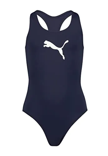 PUMA Mädchen Swimsuit Badebekleidung, Navy, 128 EU