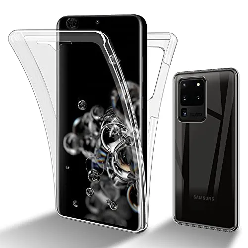 Cadorabo Hülle kompatibel mit Samsung Galaxy S20 Ultra Schutzhülle TPU Silikon Case 360 Slim Kratzfest Weiche Gummi mit Rundumschutz Case Hülle für Galaxy S20 Ultra in Transparent