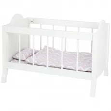 small foot Puppengitterbett aus Holz - modernes Puppenbett mit weicher Matratze, inklusive Bettdecke und Kissen, für Puppen bis 47 cm