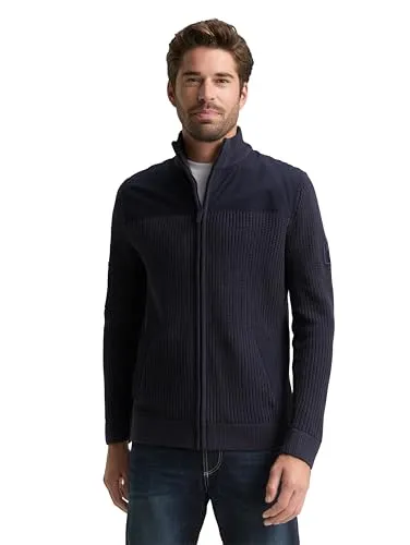 TOM TAILOR Herren Strickjacke mit Reißverschluss - Sky Captain Blue, XXL - Stylische Strickjacke mit Stehkragen und praktischen Taschen. Ideal für lässige Outfits, gefertigt aus weichem, pflegeleichten Material. Perfekt für jeden Anlass!