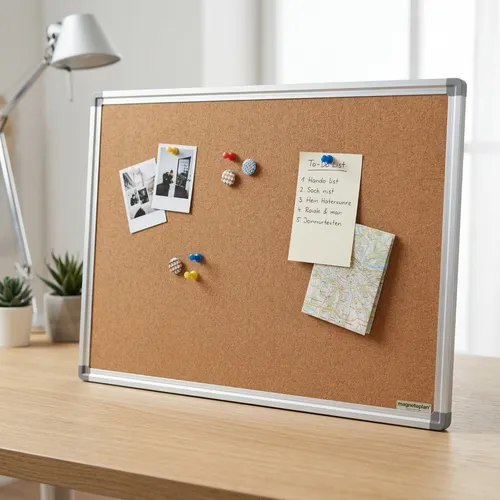 magnetoplan Pinnwand 60,0 x 45,0 cm Kork braun - Praktische Büroorganisation - Pinntafeln (Stoff, Kork...) mit stabiler Korkoberfläche und Aluminiumrahmen, ideal für die Organisation von Notizen und Erinnerungen im Büro oder Zuhause.