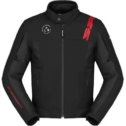 Spidi Corsa Tex Motorrad Textiljacke, schwarz-rot, Größe L - Motorradjacke aus robustem Polyamid, mit hohem Kragen und sicheren Reißverschlusstaschen – ideal für Sicherheit und Komfort beim Fahren.