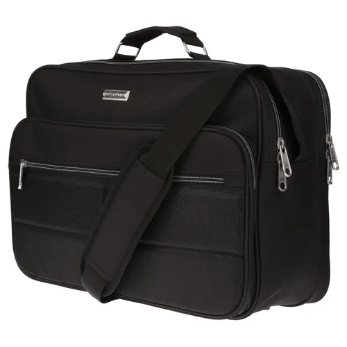 Herren Messenger Bag - Flugbegleiter Arbeitstasche in Schwarz - Kategorie: Taschen, wasserfest und ideal für Beruf und Freizeit, mit verstellbaren Trageriemen und großzügigem Stauraum (39x30x16cm).