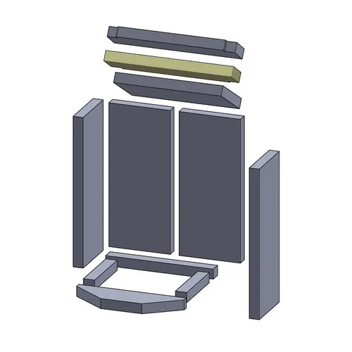 Heizgasumlenkplatte oben hinten/vorne 383 x 80 x 30 mm (Vermiculite) passend ...