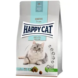 Happy Cat Adult Sensitive Haut & Fell Katzenfutter 4 kg - Katzenfutter für empfindliche Haut und Fell, unterstützt die Gesundheit und sorgt für ein glänzendes Fell bei ausgewachsenen Katzen.