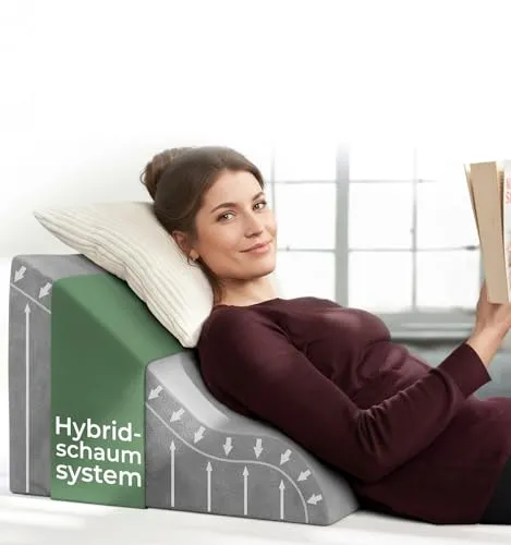 Lesekissen für Bett und Sofa - Bequemes Rückenkissen mit Memory Foam - Kissen für optimale Rückenstütze und Komfort beim Entspannen. Ideal für Fernsehen, Lesen oder Arbeiten, unterstützt eine gesunde Körperhaltung.