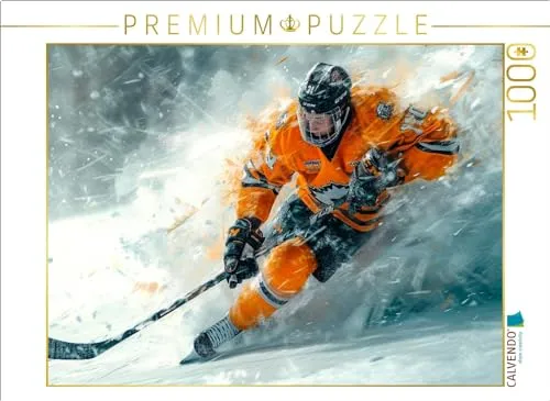 CALVENDO Puzzle Eishockey | 1000 Teile für entspannende Stunden - Klassisches Puzzle mit 1000 Teilen und hochwertiger Druckqualität. Ideal für Familien und fördert Konzentration sowie Gedächtnis. Perfekt für Anfänger und Fortgeschrittene!