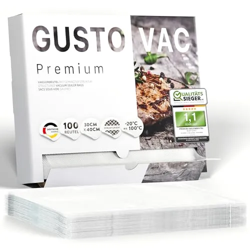 GustoVac Premium Vakuumbeutel 30x40cm – 100 Stk. für Vakuumierer